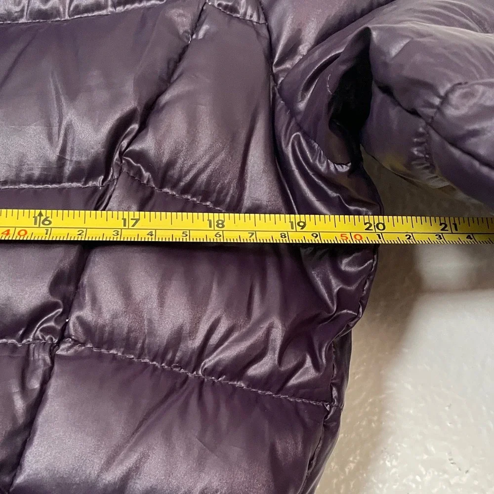 Andrew Marc Womens Packable Lightweight Down Puffer Jacket Purple‎ Small Hooded